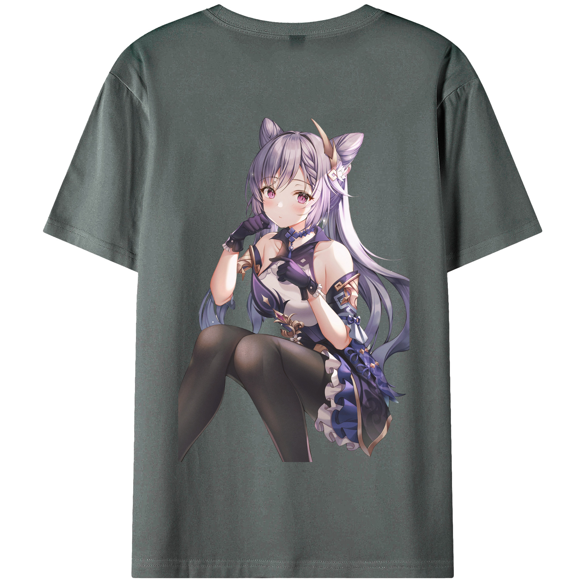 げんし神 刻晴 こくせい genshin Kokusei 綿100％半袖Tシャツ（背面プリント）